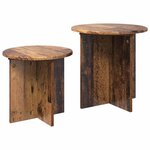 vidaXL Ensemble de tables d'appoint 2 pc Bois ancien Ø 45 x 45 cm