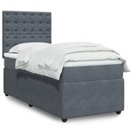 vidaXL Sommier à lattes de lit et matelas Gris foncé 90x200 cm Velours