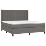 vidaXL Sommier à lattes de lit avec matelas Gris 160x200 cm Similicuir