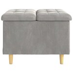 vidaXL Pouf de rangement Gris clair 60 x 60 x 45 cm Velours