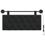 vidaXL Tête de lit suspendue Avec lumière LED Noir Tissu