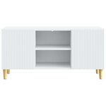 vidaXL Meuble TV Blanc 102 x 34 5 x 50 cm Bois d'ingénierie