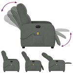 vidaXL Fauteuil inclinable de massage électrique gris foncé tissu