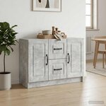 vidaXL Buffet Gris béton 89 x 34 5 x 57 cm Bois d'ingénierie