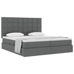 vidaXL Lit de Rangement avec tête de lit Gris foncé 180 x 200 cm Tissu