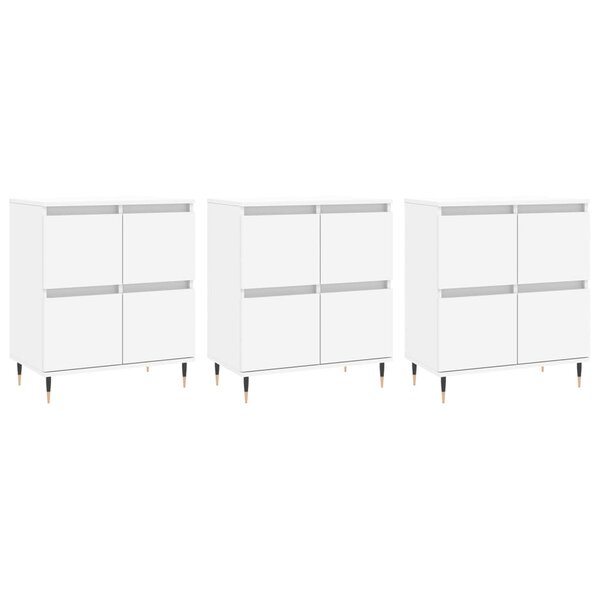 vidaXL Buffets 3 Pièces Blanc Bois d'ingénierie