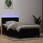 vidaXL Sommier à lattes de lit avec matelas et LED noir 90x220 cm velours