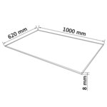 vidaXL Dessus de table rectangulaire en verre trempé 1000 x 620 mm