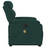 vidaXL Fauteuil inclinable de massage électrique vert foncé velours