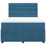 vidaXL Sommier à lattes de lit et matelas Bleu foncé 140x200cm Velours