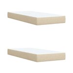 vidaXL Sommier à lattes de lit avec matelas Crème 200x200 cm Tissu