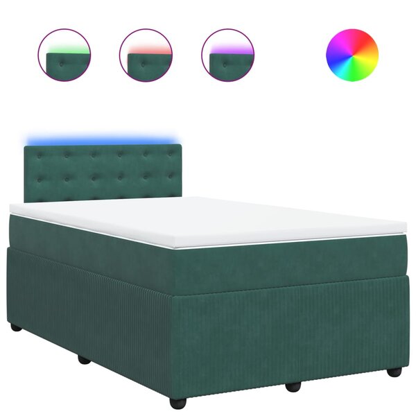 vidaXL Sommier à lattes de lit et matelas Vert foncé 120x200cm Velours