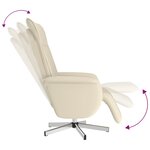 vidaXL Fauteuil inclinable avec repose-pieds crème similicuir