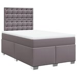 vidaXL Sommier à lattes de lit avec matelas gris 120x190 cm similicuir