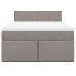 vidaXL Sommier à lattes de lit avec matelas Taupe 140x190 cm Tissu