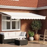 vidaXL Store rétractable manuel avec LEDs Blanc 3 5 x 2 5 m