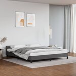 vidaXL Cadre de lit avec tête de lit Gris 180x200 cm Similicuir