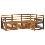 vidaXL Ensemble de canapés d'extérieur 4 pc Naturel Polyester