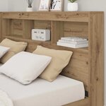 vidaXL Tête de lit de rangement avec étagère Chêne artisanal 140 cm