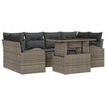 vidaXL Ensemble de canapé de jardin 7 Pièces Gris Poly Rattan