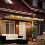 vidaXL Auvent rétractable électrique Orange et Blanc 4 5 × 3 m
