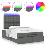 vidaXL Cadre de lit ottoman avec matelas gris foncé 120x200cm tissu