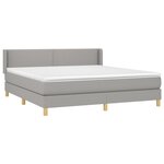vidaXL Sommier à lattes de lit avec matelas Gris clair 180x200cm Tissu