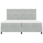 vidaXL Lit à ressorts avec tête de lit Gris clair 200 x 200 cm Velours