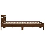 vidaXL Cadre de lit avec tête de lit et LED chêne marron 200x200 cm