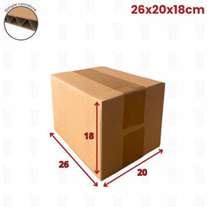 20 cartons caisse américaine 26x20x18cm (fefco 201)