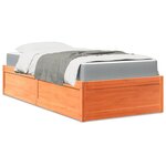 vidaXL Lit avec matelas cire marron 90x190 cm bois massif de pin