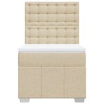 vidaXL Sommier à lattes de lit avec matelas Crème 90x200 cm Tissu