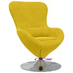 vidaXL Fauteuil œuf Jaune Velours