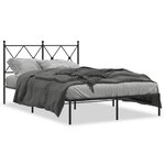 vidaXL Cadre de lit métal sans matelas avec tête de lit noir 120x200cm