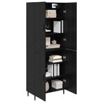 vidaXL Haut Armoire 2 Pièces Chêne noir Bois Aggloméré et Verre