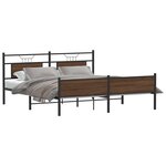vidaXL Cadre de lit en métal sans matelas chêne marron 180x200 cm