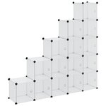 vidaXL Organiseur de rangement en cube avec 15 cubes et portes en PP transparent