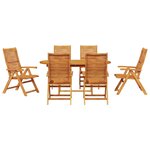 vidaXL Ensemble de salle à manger pour jardin 7 Pièces Marron