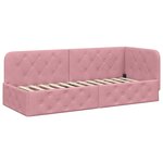 vidaXL Cadre de lit d'angle Rose 80 x 200 cm Velours