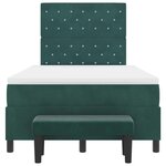 vidaXL Lit à ressorts avec matelas Vert foncé 120 x 190 cm Velours