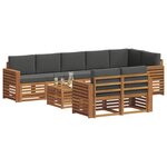 vidaXL Ensemble de canapés d'extérieur 9 pc Naturel et Anthracite