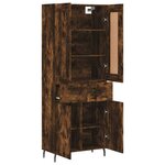 vidaXL Buffet haut Chêne fumé 69 5x34x180 cm Bois d'ingénierie