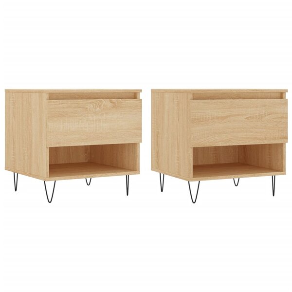 vidaXL Tables basses 2 Pièces chêne sonoma 50x46x50 cm bois d'ingénierie