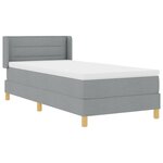 Lit à ressorts vidaXL avec matelas Gris clair 80x200 cm Tissu