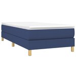 vidaXL Sommier à lattes de lit avec matelas Bleu 100x200 cm Tissu