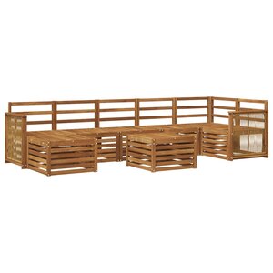 vidaXL Ensemble de canapés d'extérieur 7 pc Naturel