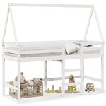 vidaXL Lit superposé avec échelle et toit sans matelas blanc 80x200 cm