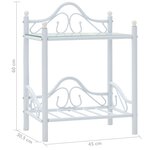 vidaXL Tables de chevet 2 Pièces Acier et verre trempé 45x30 5x60cm Blanc