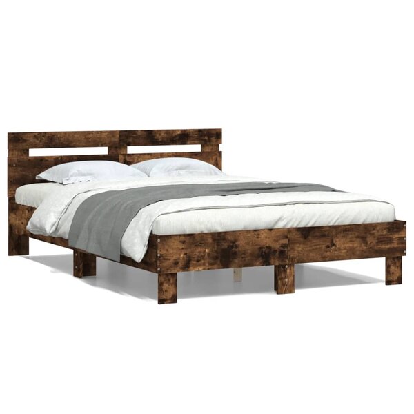 vidaXL Cadre de lit sans matelas chêne fumé 120x190 cm
