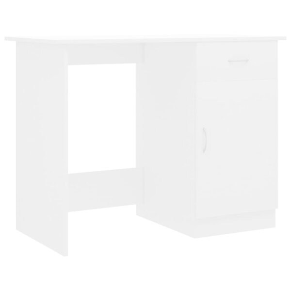 Bureau table poste de travail meuble d'ordinateur informatique étude 100 x 50 x 76 cm bois d'ingénierie blanc 02_0023500